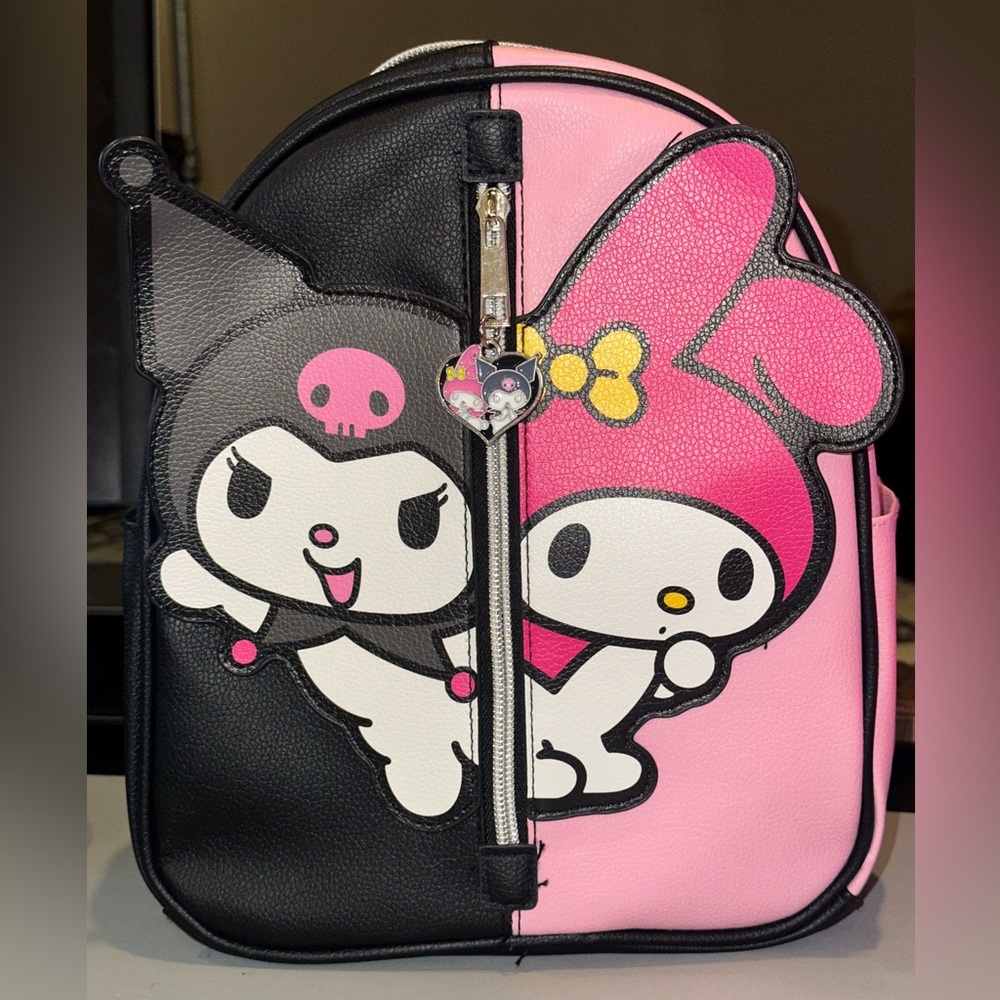 Sanrio Kuromi x My Melody Mini Backpack – Split Design – 2025 Sanrio Tag